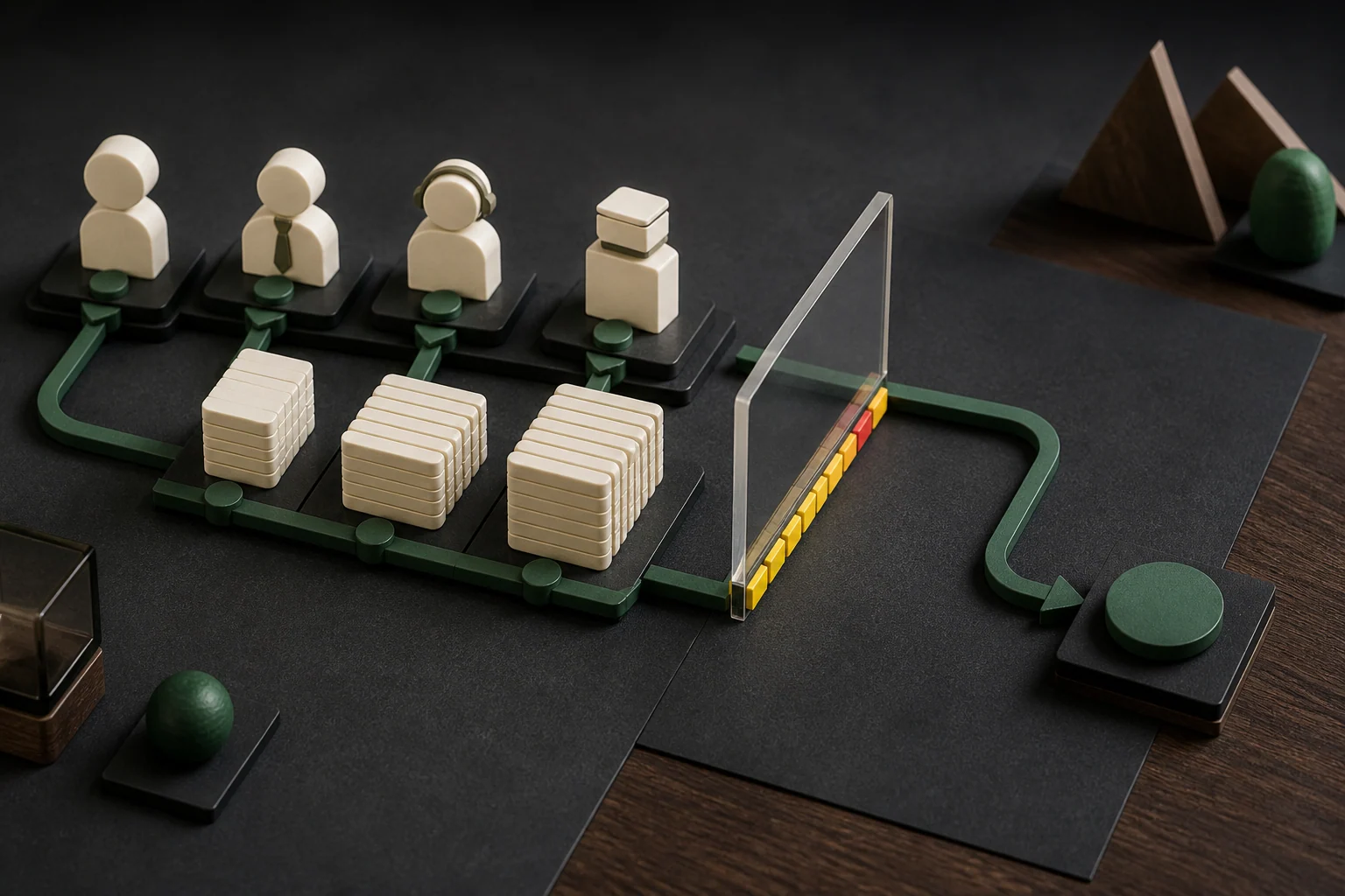 User, record, and workflow modules balanced inside a precise capacity frame